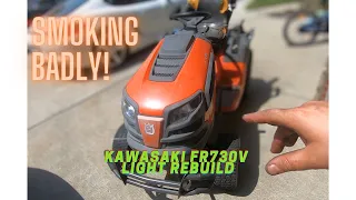 White Oil Smoke. Kawasaki FR730V Lawn Mower Engine Re-hone Re-ring Re-fresh Part 1