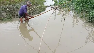 Best Net Fishing video | Old Man Catching Fishes by Net | ছিপ জাল দিয়ে মাছ ধরার অসাধারণ ভিডিও |