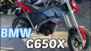 Used Motorcycle bargains.  BMW G 650 X review / test ride.  Stunt bike? Wheelie machine. Fun!