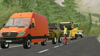 Fs22 🚛 Avtovleka Flexi-car towing🚚 traffic accident on the highway S01 E08🚚🚚 with @bluegamers896 🚚🚚