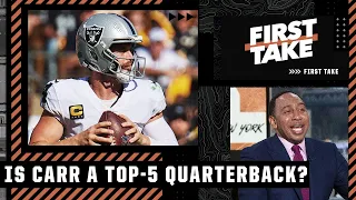 Stephen A. laughs at Keyshawn 😂 for calling Derek Carr a Top-5 QB | First Take