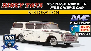 Dinky Toys 257 Nash Rambler Fire Chief's Car Diecast Restoration (DMC Challenge February 2023)