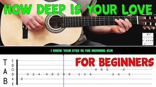 HOW DEEP IS YOUR LOVE | Easy guitar melody lesson for BEGINNERS (with tabs) - The Bee Gees