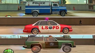 cj steals police cars and mods them / gta san andreas