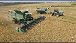 2023 Rice Harvest near Liberty Texas | John Deere Combines