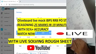 RRB PO Live Mock Solving Session with Oliveboard -7 Exam interface | Maths + Reasoning in 45 Minutes