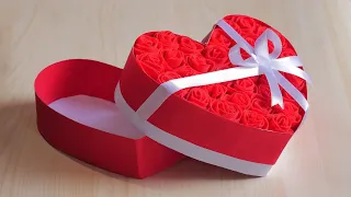 How To Make a Heart Shaped Paper Gift Box - Heart Box | Cloth Bag Craft