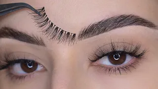 الطريقة الصحيحة لتركيب الرموش للمبتدئين | how to apply lashes