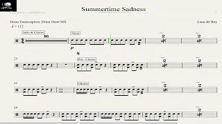 Summertime Sadness - Lana del Rey - Drum Sheet Demo
