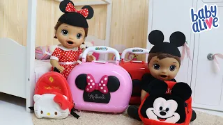 BABY ALIVE GÊMEOS LAURINHA E FELIPINHO ARRUMANDO AS MALAS PRA VIAJAR PRA DISNEY