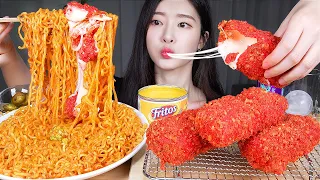 ASMR MUKBANG | XXTRA FLAMIN HOT CHEETOS CHEESE STICKS 🔥JALAPENO FIRE NOODLES! SPICY FOOD EATING