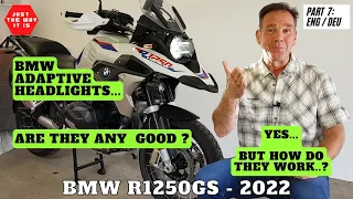 BMW R1250GS  Adaptive LED Headlight vs  Cornering Headlights. ENG /DEU