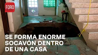 Socavón dentro de casa en Veracruz, vecino denuncia formación de enorme oquedad - Las Noticias