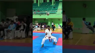 Renshi Binesh Jose Performing Kata, Chibana no Kushanku in All Kerala Open Karate Championship 2023