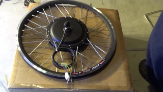 Unbox: 1000W 48V Electric Bike brushless Front hub motor conversion kit w/ Standard 26" rim