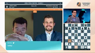 Ding Liren vs Magnus Carlsen Semi Final Match Game 2 CCT Chessable Masters 2022