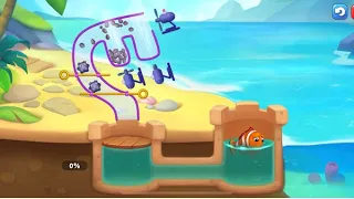 Mobile game: Fishdom - Minigame - How to use the fans to help the fish - Part 6
