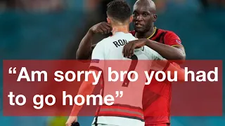 Lukaku consoled Ronaldo after Portugal were knocked out of Euro 2020 by Belgium. #Cr7 #shorts #Euro