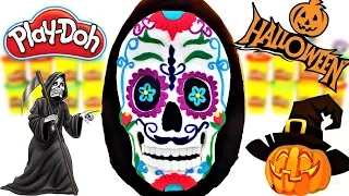 Huevo Sorpresa Gigante de Halloween Calavera Catrina de Plastilina Play doh en Español Calavera