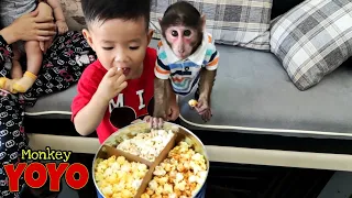 YoYo JR eats popcorn with Tin