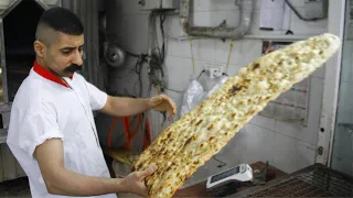 Iranian sangak Bread baked / the 6th best bread in the world