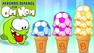 Aprende con Om Nom | Aprende los colores con bolas de helado - Vocabulario en español