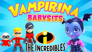 Incredibles and Vampirina Babysit Jack Jack and Nosy! Featuring Violet, Dash, and Mr Incredible!