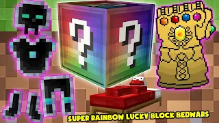 MINI GAME : SUPER RAINBOW LUCKY BLOCK BEDWARS ** ĐỒ VIP CHẤP CẢ GĂNG TAY THANOS SIÊU MẠNH ??