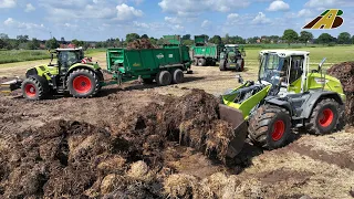 Mist streuen 2024 new Radlader Torion Traktor Fendt & Claas mit Tebbe Streuer Düngung Landwirtschaft