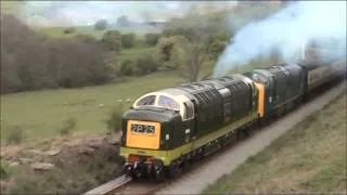 D9009 & 55019 power up to Green Bridge on the NYMRly ECML Gala