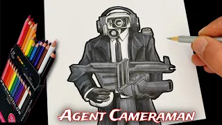 Como Dibujar al Agente Cameraman | skibididopyesyes |  how to draw skibidi toilet agent cameraman