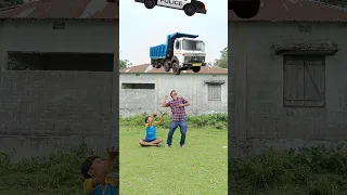 Crying baby, Truck & Police car vs My Hero Bike Catching - Funny vfx magic video