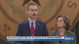 House impeachment managers speak after acquittal of Attorney General Ken Paxton