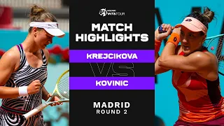 Barbora Krejcikova vs. Danka Kovinic | 2023 Madrid Round 2 | WTA Match Highlights