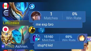 PLAYING EXP LANE GUSION IN SOLO RANK GAME!!😂 (my team is mad at me)