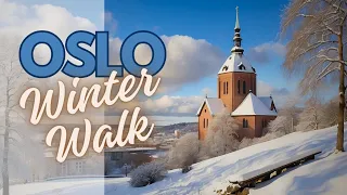 Oslo Norway City Walk in Snow January 2024