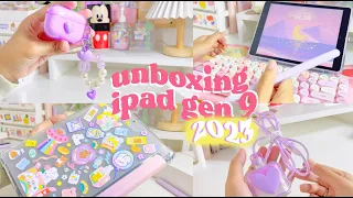 ipad 9th generation unboxing in 2023 💜🔮 still worth it?  | lilac ipad accessories indonesia