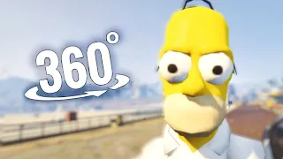 360 video The Simpsons VR Experience 3D Homer Escaping in Police Car Funny