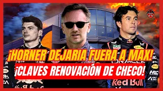 Christhian Horner dispuesto a dejar fuera a Max de Red Bull mientras Checo cerca de su renovación