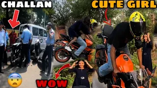 💕Cute girl Nai dikhaye Stunts 💕|Police nai kare challan😤|#trending #viral #cute