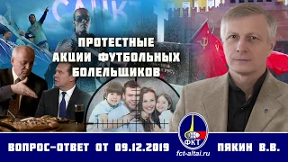 Валерий Пякин. Протестные акции футбольных болельщиков