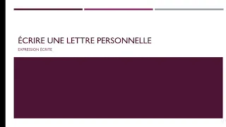 Écrire une lettre personnelle