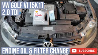 VW Golf 2.0TDi Engine Oil Service & Filter Change