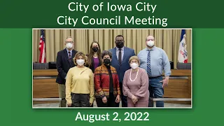 Iowa City City Council Meeting of August 2, 2022