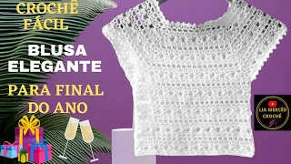 ELEGANT CROCHET BLOUSE FOR NEW YEAR PARTIES STEP BY STEP EASY