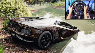 Rebuilding Lamborghini Aventador - Forza Horizon 5 (Steering Wheel + Shifter) Gameplay