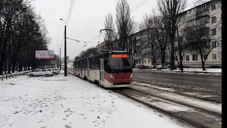 Трамвай К1М8 №502 марш. 14, м.Київ / Tram K1M8 no. 502 route 14, Kyiv Ukraine