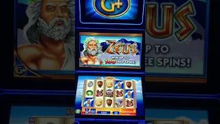 ZEUS slot game won Feature bonus game & BIG WIN on 1st SPIN of reel, real slot machine action play