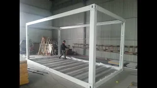 10ftx20ft container house frame assemble video