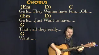 Girls Just Want To Have Fun (Cyndi Lauper) Guitar Cover Lesson in G with Chords/Lyrics - Munson